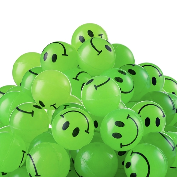 🙂 20x Luminous Smile Bouncy Balls - Picture 2 of 5